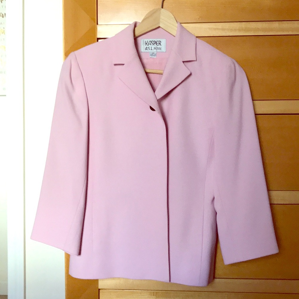 Pretty pink one button blazer with matching tank